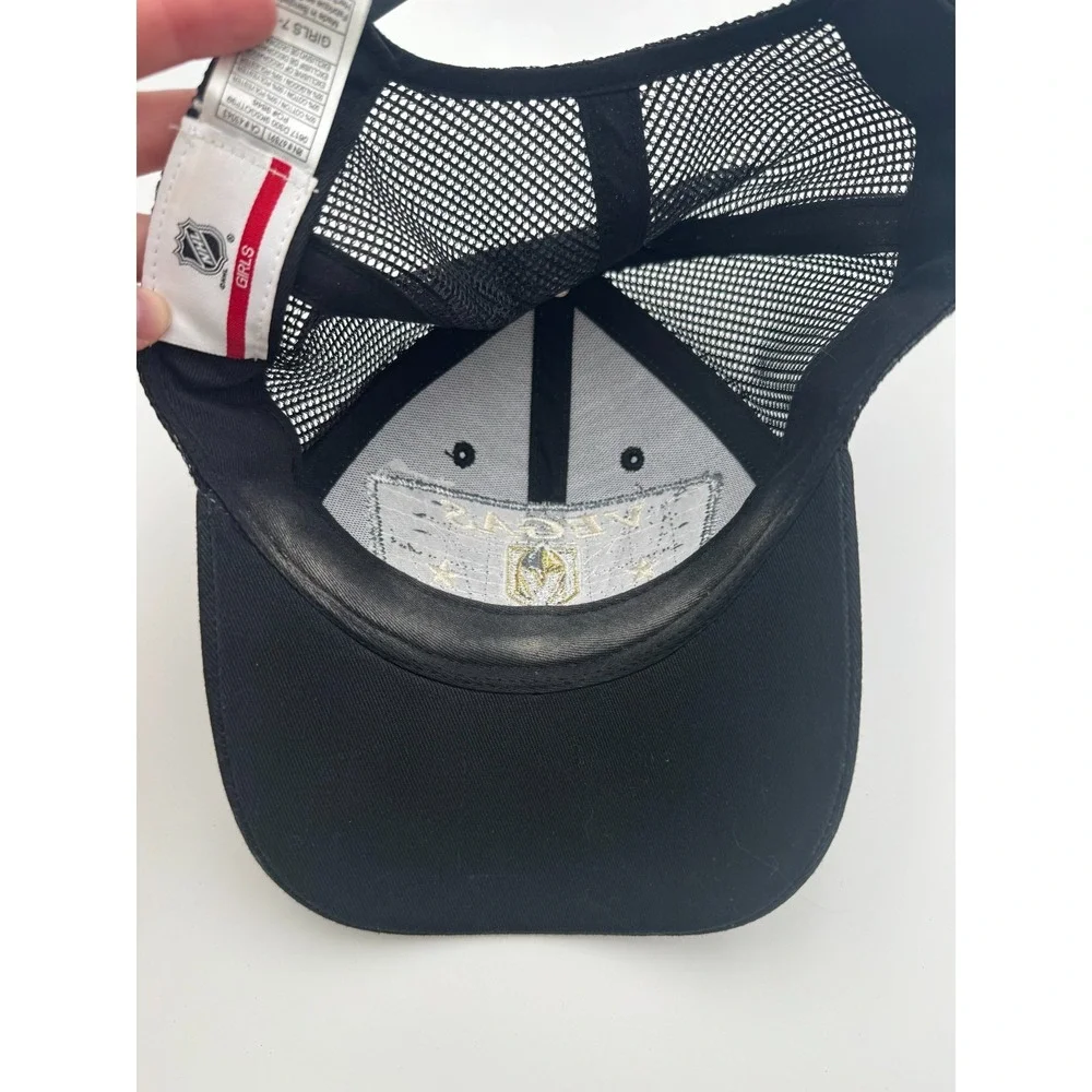 NHL Vegas Golden Knights Girls (7-16) Cap Charcoal Gray Black Cotton Trucker Hat